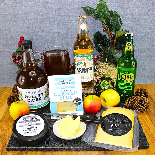 Cornish Christmas Cheese &amp; Cider Hamper